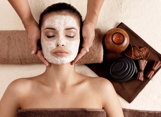 Woman resting with mask